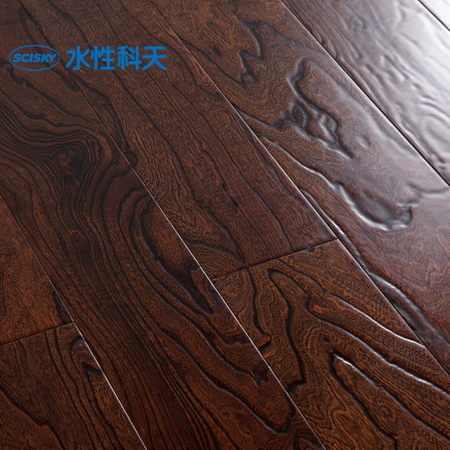 水性科天 卡布奇诺榆木实木复合地板ds8108